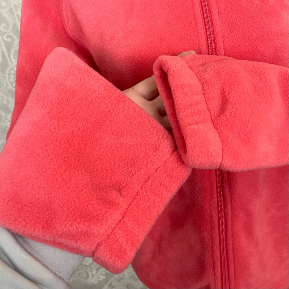 SOLD! Columbia June Lake Sweater Pink Salmon Full Zip Mock Neck Sweater Small - Picture 3 of 11